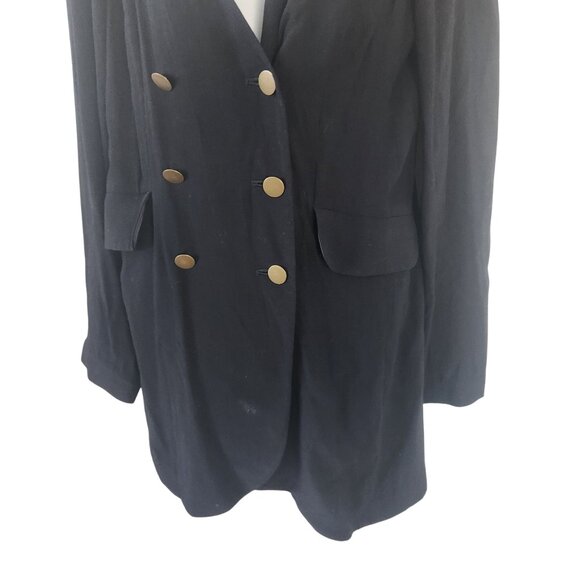 Free People Black Double-Breasted Blazer Dress With Gold Buttons - Size S - Picture 4 of 8